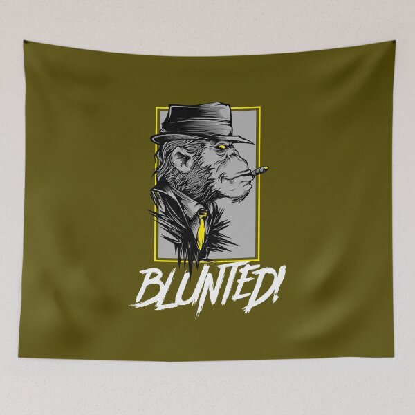 Item preview, Blunted-  Stoned Ape smoking a blunt-  420 Stoner Design  Yellow Accents designed and sold by YomeHayin.
