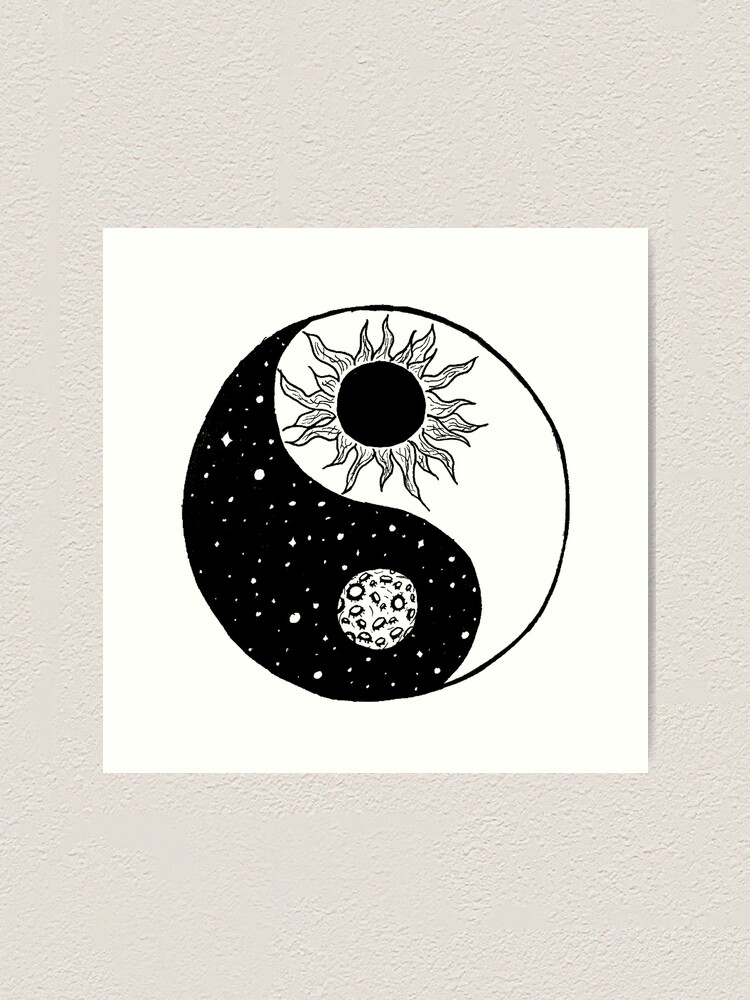 Sun And Moon Yin And Yang Art Print By See5 Redbubble