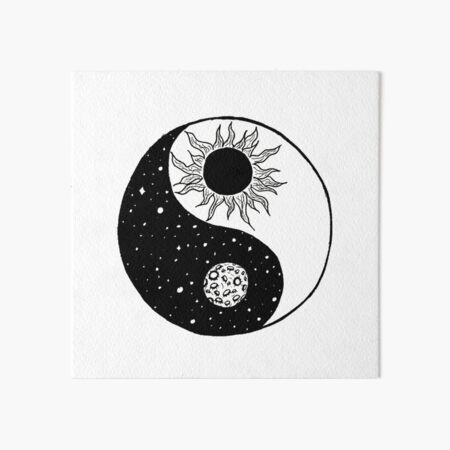 Sun and Moon Yin and Yang Art Board Print