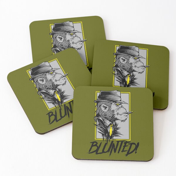 Item preview, Blunted-  Stoned Ape smoking a blunt-  420 Stoner Design  Yellow Accents designed and sold by YomeHayin.