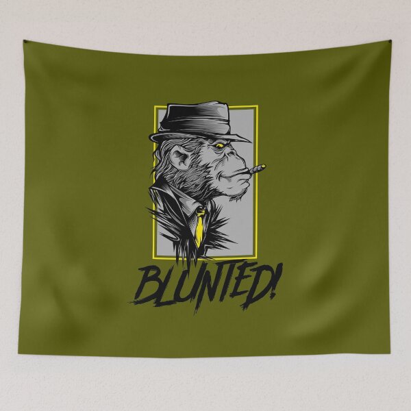 Item preview, Blunted-  Stoned Ape smoking a blunt-  420 Stoner Design  Yellow Accents designed and sold by YomeHayin.