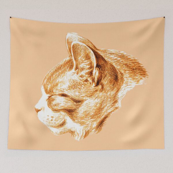 Item preview, Sketch of a ginger cat (1813) by Jean Bernard designed and sold by CristalleLisa.