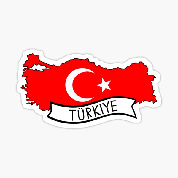 Item preview, Turkey Türkiye Country Flag Map Sticker designed and sold by Drawingvild.