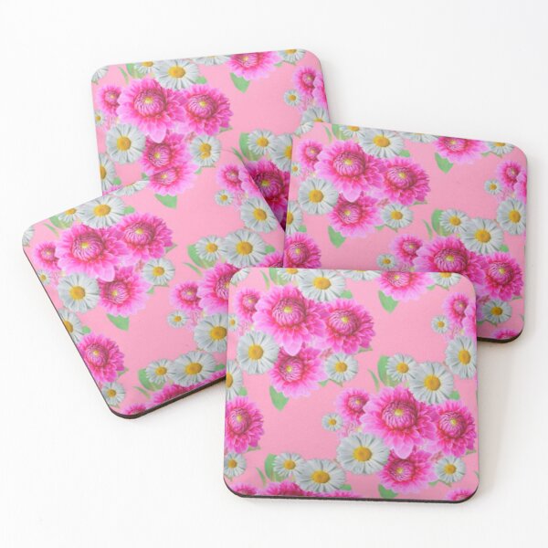 Item preview, WHITE DAISY FUCHSIA  FLOWERS PINK GARDEN ART designed and sold by sharlesart.
