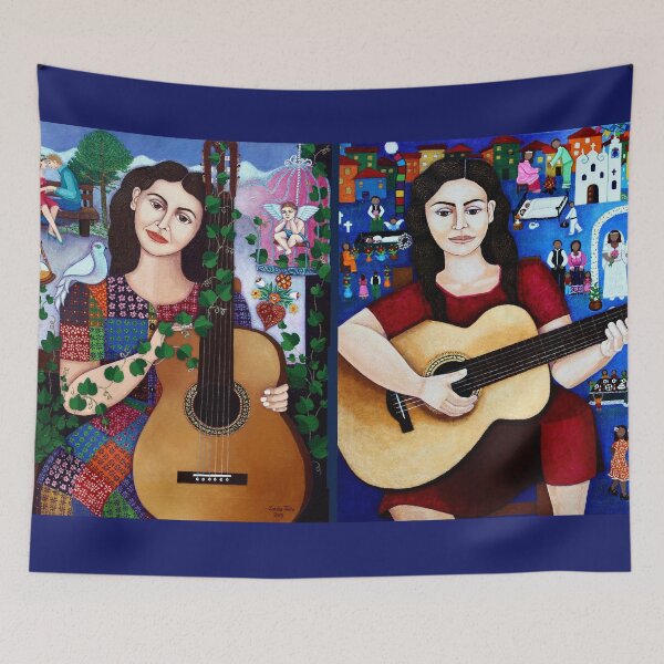 Item preview, My paintings with Violeta Parra collage designed and sold by Madalena Lobao-Tello.