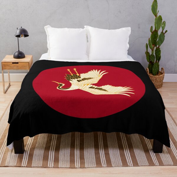 Item preview, Golden Japanese Cranes Flying Red Moon designed and sold by gani-75.