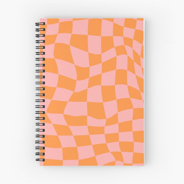 Item preview, pink and orange liquid warped checkered designed and sold by azaleae.