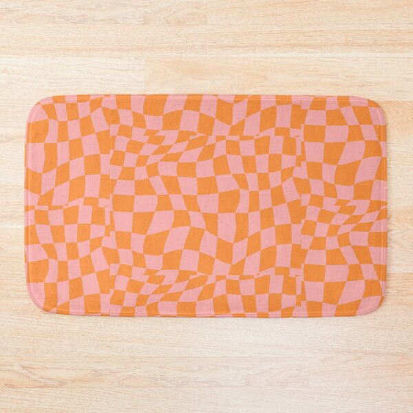 Item preview, pink and orange liquid warped checkered designed and sold by azaleae.