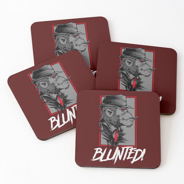 Item preview, Blunted-  Stoned Ape smoking a blunt-  420 Stoner Design  Red Accents designed and sold by YomeHayin.