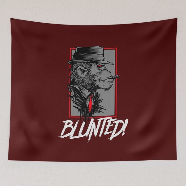 Item preview, Blunted-  Stoned Ape smoking a blunt-  420 Stoner Design  Red Accents designed and sold by YomeHayin.