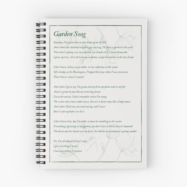 Item preview, phoebe bridgers 'garden song' lyrics designed and sold by tomatojo.