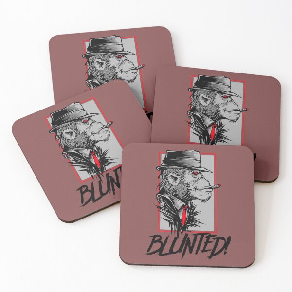 Item preview, Blunted-  Stoned Ape smoking a blunt-  420 Stoner Design  Red Accents designed and sold by YomeHayin.