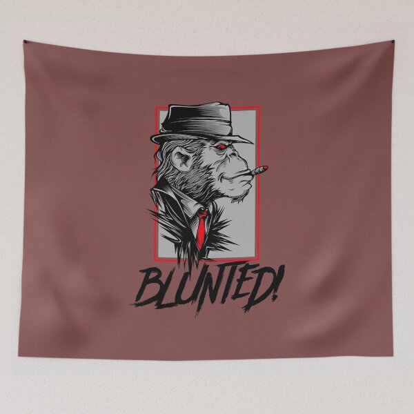 Item preview, Blunted-  Stoned Ape smoking a blunt-  420 Stoner Design  Red Accents designed and sold by YomeHayin.