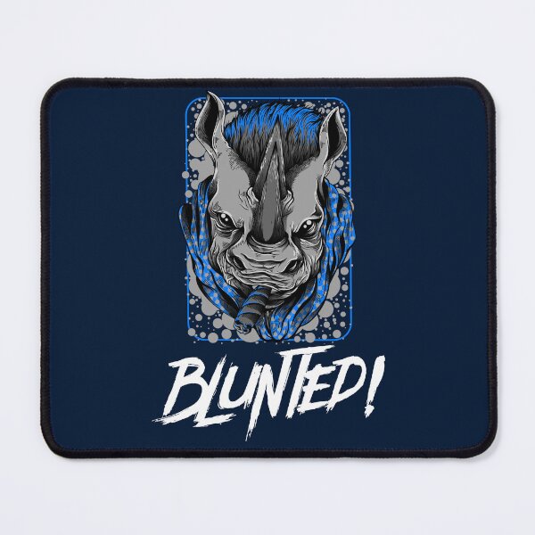 Item preview, Blunted-  White Rhino smoking a blunt-  420 Stoner Design  Blue Accents designed and sold by YomeHayin.