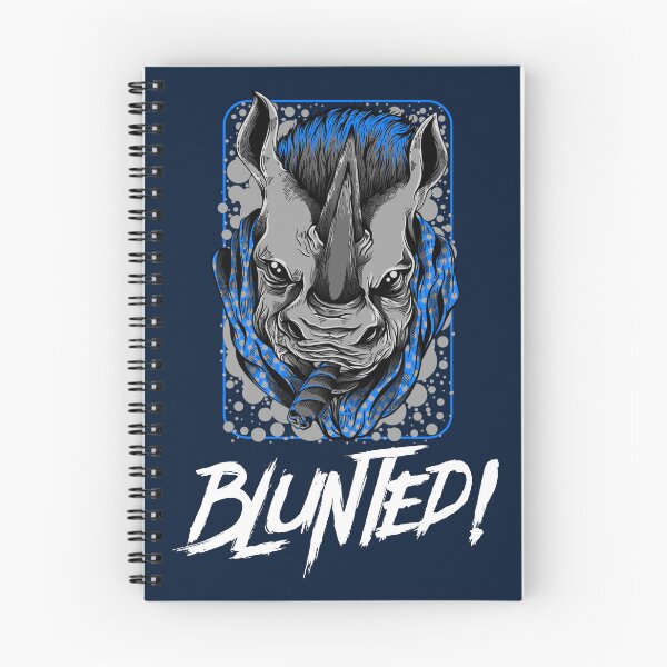 Item preview, Blunted-  White Rhino smoking a blunt-  420 Stoner Design  Blue Accents designed and sold by YomeHayin.