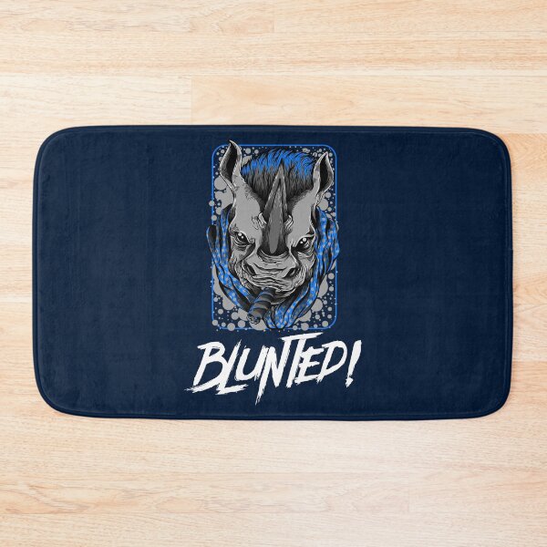 Item preview, Blunted-  White Rhino smoking a blunt-  420 Stoner Design  Blue Accents designed and sold by YomeHayin.