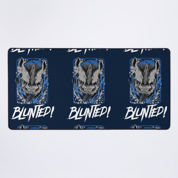 Item preview, Blunted-  White Rhino smoking a blunt-  420 Stoner Design  Blue Accents designed and sold by YomeHayin.