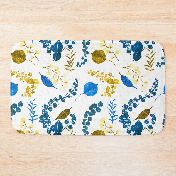 Item preview, Yellow and Blue Abstract Leaves Pattern designed and sold by cesartorresart.