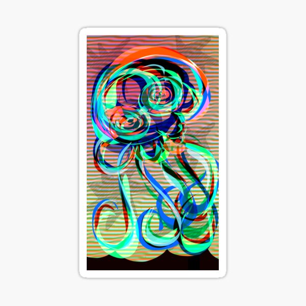 "Squid No. 8 - It's Curtains For You" Sticker for Sale by a-jon-jackson