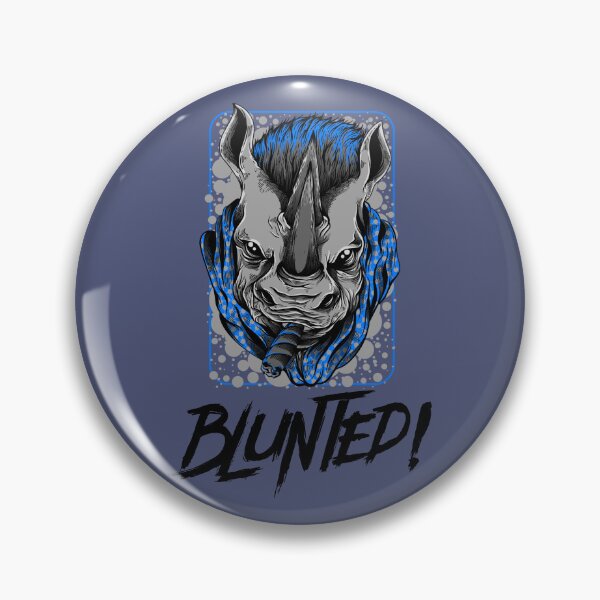 Item preview, Blunted-  White Rhino smoking a blunt-  420 Stoner Design  Blue Accents designed and sold by YomeHayin.
