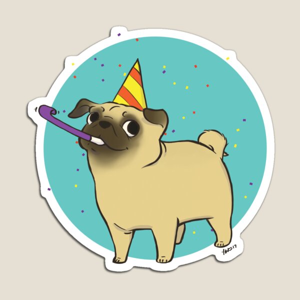 Party Pug Magnet