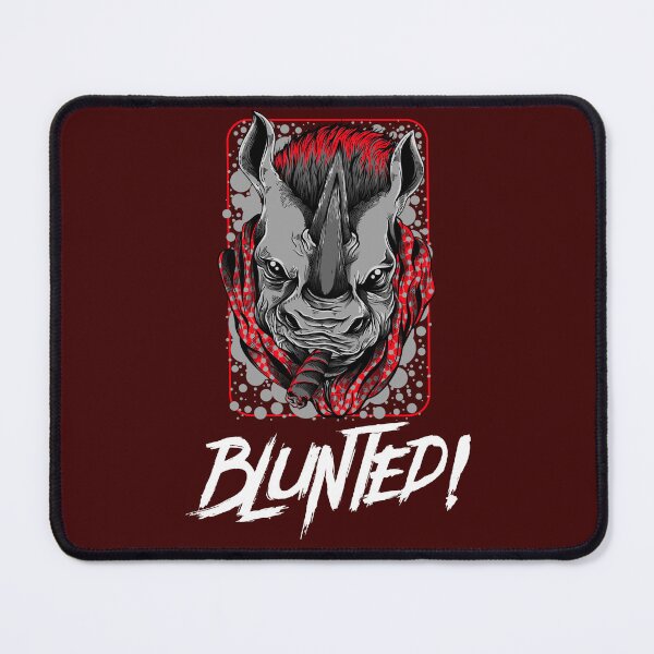 Item preview, Blunted-  White Rhino smoking a blunt-  420 Stoner Design  Red Accents designed and sold by YomeHayin.