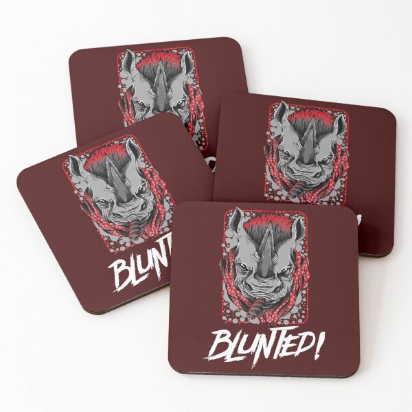 Item preview, Blunted-  White Rhino smoking a blunt-  420 Stoner Design  Red Accents designed and sold by YomeHayin.