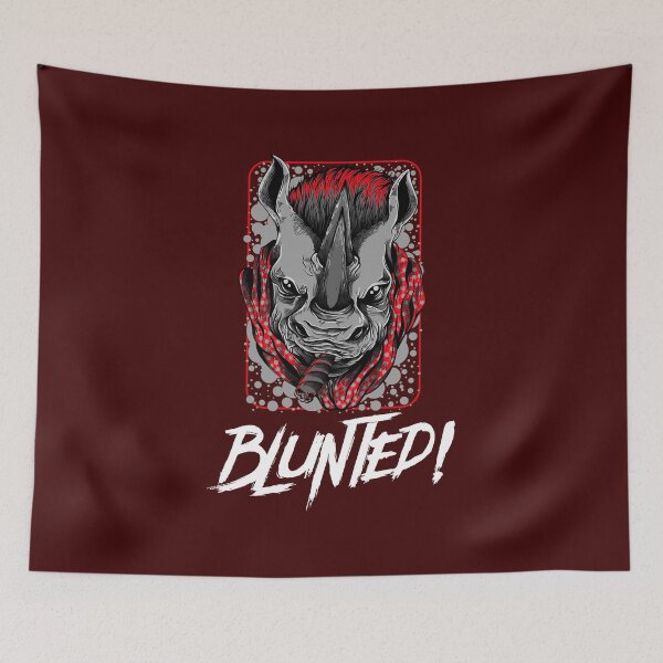 Item preview, Blunted-  White Rhino smoking a blunt-  420 Stoner Design  Red Accents designed and sold by YomeHayin.