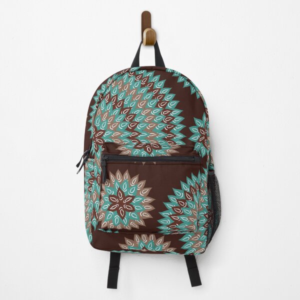 Item preview, Abstract Blue and Brown Flowers Geometric Pattern designed and sold by silviaol.