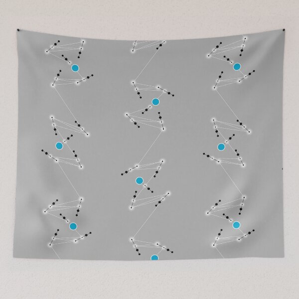 Item preview, Edgy molecules on light grey designed and sold by mixMixtli.