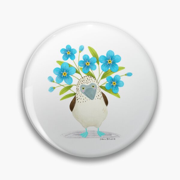 Artikelvorschau, Blue Footed Booby and Forget Me Not Flowers entworfen und verkauft von julianamotzko.