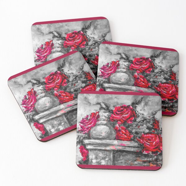 Item preview, Bush with red roses, edited oil painting by Marina Daniluka, #2 designed and sold by MariDaniArt.