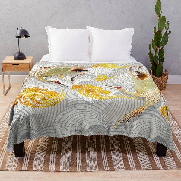 Item preview, Japanese cranes With clouds Golden bird designed and sold by gani-75.