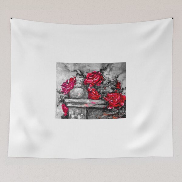 Item preview, Bush with red roses, edited oil painting by Marina Daniluka, #2 designed and sold by MariDaniArt.