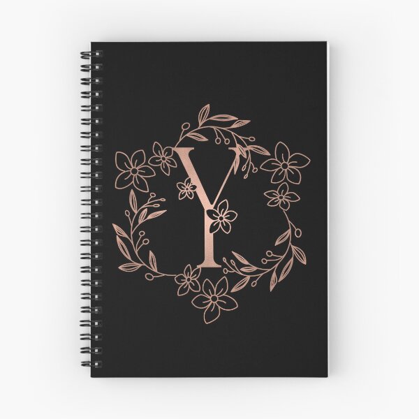 Item preview, Cute Rose Gold Floral Monogram Y designed and sold by ModernStyleBoho.