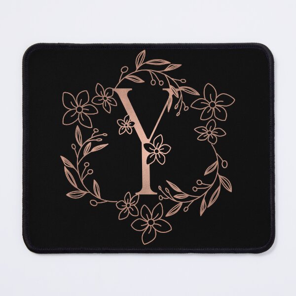 Item preview, Cute Rose Gold Floral Monogram Y designed and sold by ModernStyleBoho.