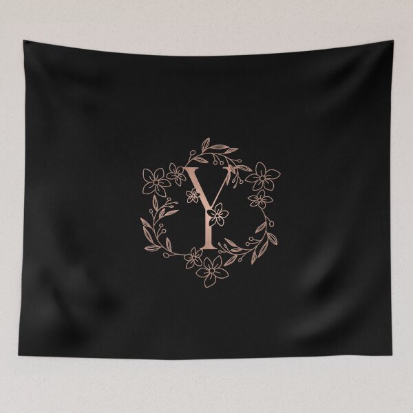 Item preview, Cute Rose Gold Floral Monogram Y designed and sold by ModernStyleBoho.