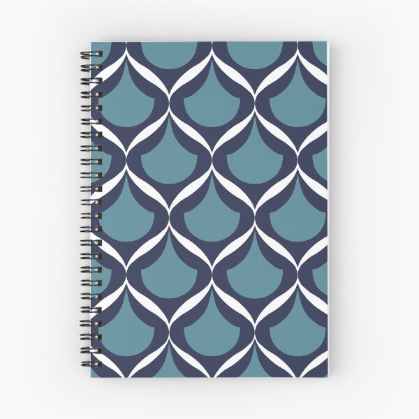 Item preview, Moroccan Ogee Pattern 2.0 Blue Teal White Ribbon designed and sold by Old Urban Farmhouse Design Studio.