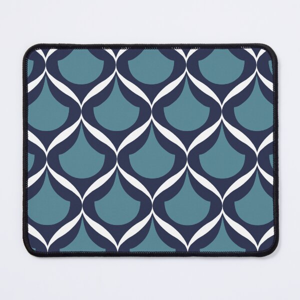 Item preview, Moroccan Ogee Pattern 2.0 Blue Teal White Ribbon designed and sold by Old Urban Farmhouse Design Studio.