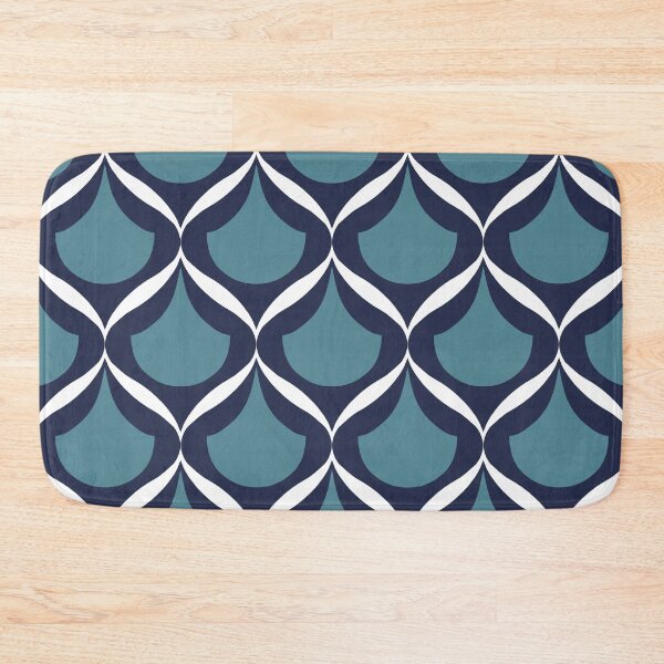 Item preview, Moroccan Ogee Pattern 2.0 Blue Teal White Ribbon designed and sold by Old Urban Farmhouse Design Studio.