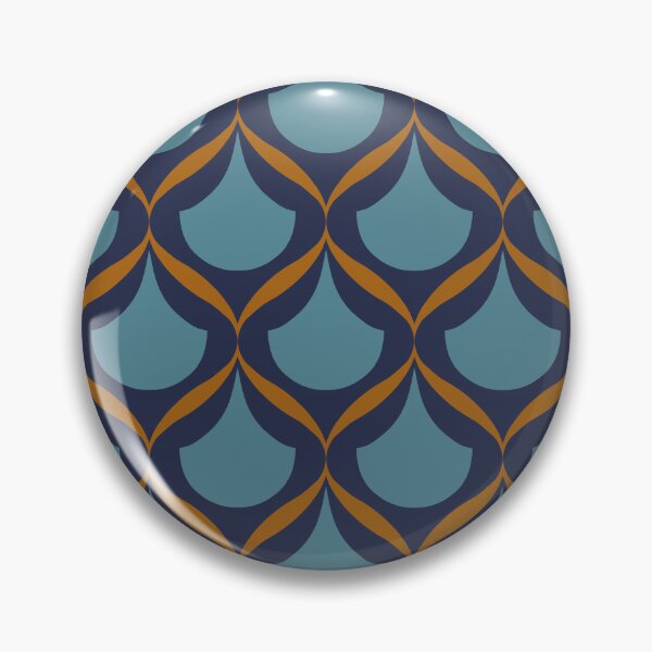 Artikelvorschau, Moroccan Ogee Pattern 2.1 Blue Teal Orange Ribbon entworfen und verkauft von Old Urban Farmhouse Design Studio.