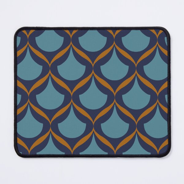 Item preview, Moroccan Ogee Pattern 2.1 Blue Teal Orange Ribbon designed and sold by Old Urban Farmhouse Design Studio.