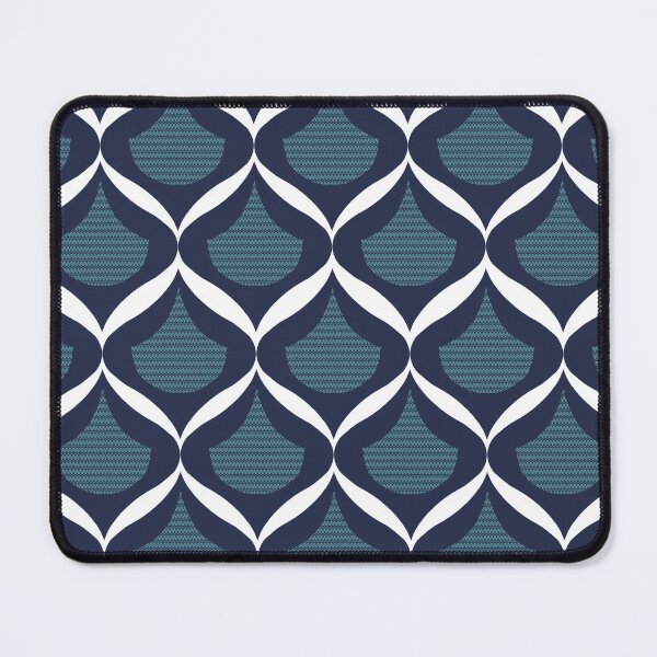 Item preview, Moroccan Ogee Pattern Blue Teal Filigree 3.0 White Ribbon designed and sold by Old Urban Farmhouse Design Studio.