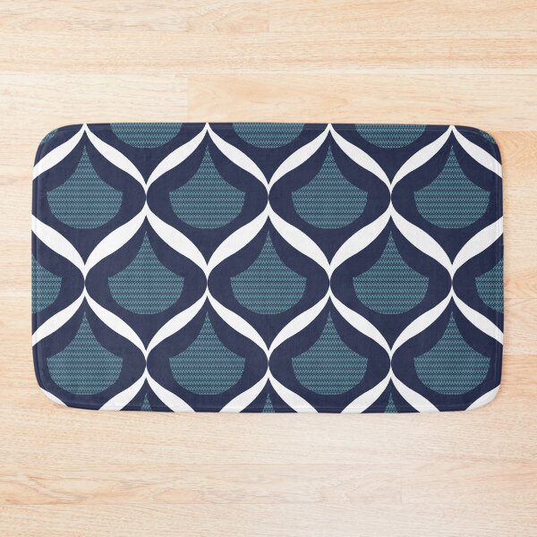 Item preview, Moroccan Ogee Pattern Blue Teal Filigree 3.0 White Ribbon designed and sold by Old Urban Farmhouse Design Studio.