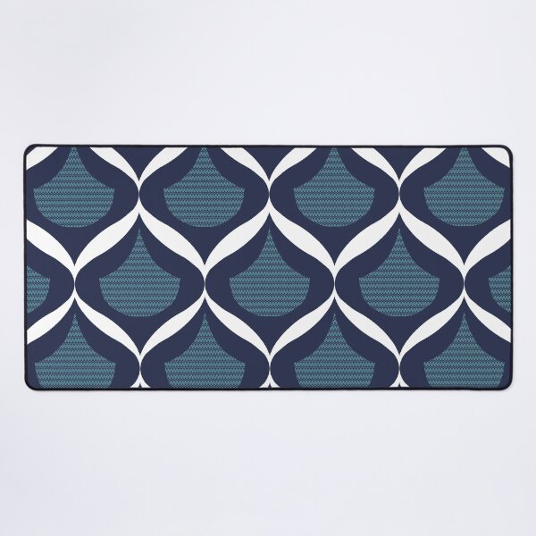 Item preview, Moroccan Ogee Pattern Blue Teal Filigree 3.0 White Ribbon designed and sold by Old Urban Farmhouse Design Studio.