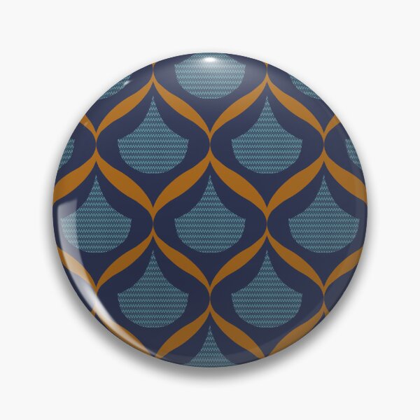 Artikelvorschau, Moroccan Ogee Pattern Blue Teal Blue Filigree 3.1 Orange Ribbon entworfen und verkauft von Old Urban Farmhouse Design Studio.