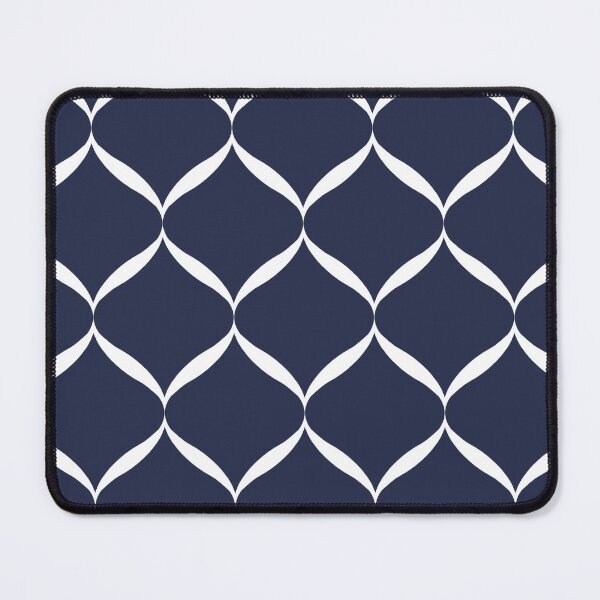 Item preview, Moroccan Ogee Pattern Blue 4.0 White Ribbon designed and sold by Old Urban Farmhouse Design Studio.