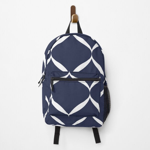 Item preview, Moroccan Ogee Pattern Blue 4.0 White Ribbon designed and sold by Old Urban Farmhouse Design Studio.