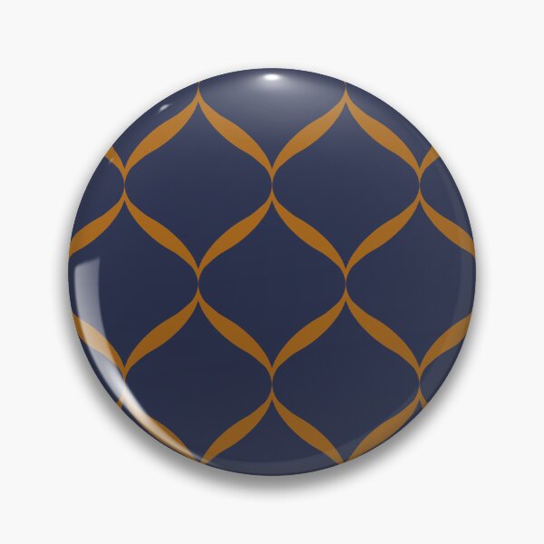 Artikelvorschau, Marokkanisches Ogee-Muster Blau 4.1 Oranges Band entworfen und verkauft von Old Urban Farmhouse Design Studio.