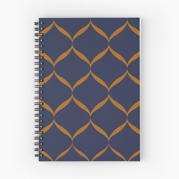 Item preview, Moroccan Ogee Pattern Blue 4.1 Orange Ribbon designed and sold by Old Urban Farmhouse Design Studio.